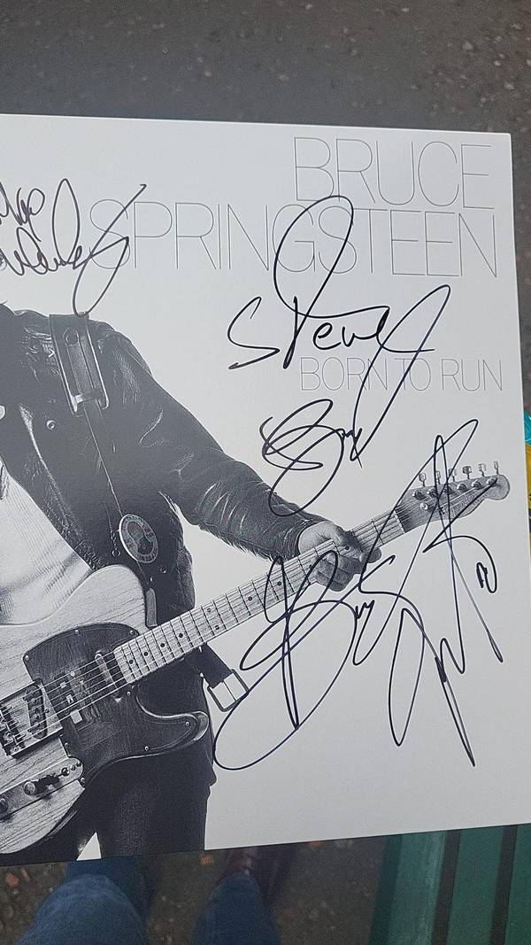 Stephen Coulter's copy of Born to Run signed by Bruce Springsteen. Photograph:  Stephen Coulter