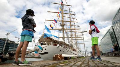 Irish founder of Argentina’s navy remembered as tall ship sails into Dublin