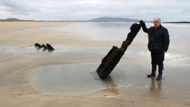 Ancient shipwreck exposed by wind and tide on south Mayo coast