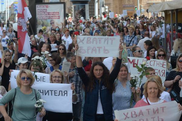 Lukashenko warns opponents as protests swell across Belarus
