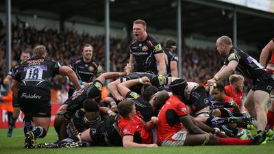 Exeter score at the death to end Saracens’ double hopes