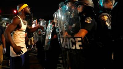 Violence in St Louis following rallies against police acquittal