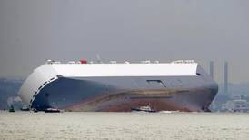 Car carrier deliberately grounded to prevent it capsizing