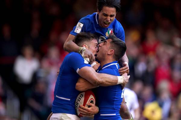 Edoardo Padovani’s late try stuns Wales as Italy win in Cardiff for the first time
