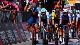 Italian rider Jonathan Milan sprints to victory on fourth stage of Giro d’Italia