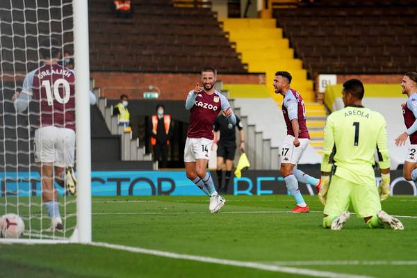 Hourihane gives Kenny a nudge as Aston Villa sweep past Fulham