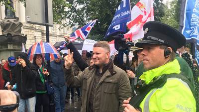 Handful of supporters turn up for Britain First rally in Belfast