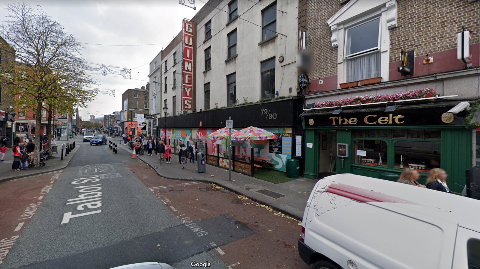 The Celt Lodge on Dublin's Talbot street where the US tourist had been staying. Photograph: Google Street