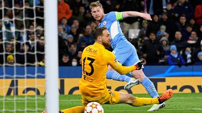 Kevin De Bruyne takes one chance but late miss could be costly for Man City