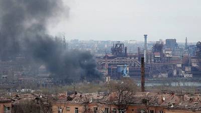 Civilians trapped in Mariupol steelworks as Moscow accused of ceasefire violation