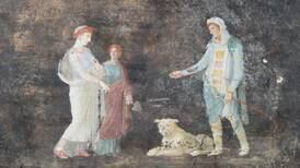 Banquet room with preserved frescoes unearthed among Pompeii ruins