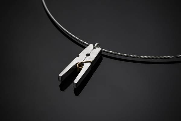 Yvonne Kelly’s silver peg pendant – goes with any line of clothes