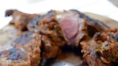 Spiced and sliced leg of lamb