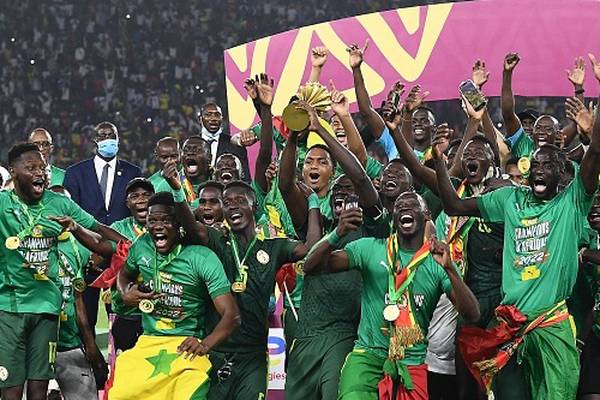 Sadio Mané takes the winning penalty as Senegal claim AFCON crown