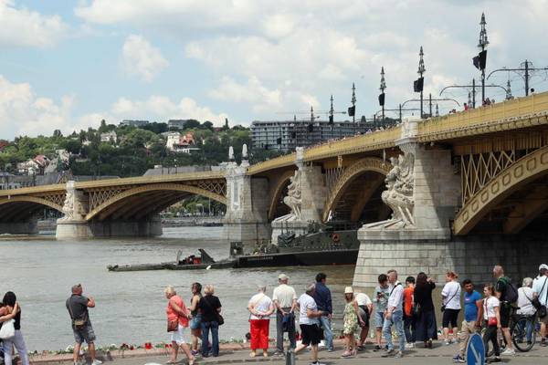 Divers eye chance to reach sunken pleasure boat as Danube levels fall