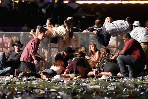 Surreal silence descends on Las Vegas strip after ‘act of pure evil’