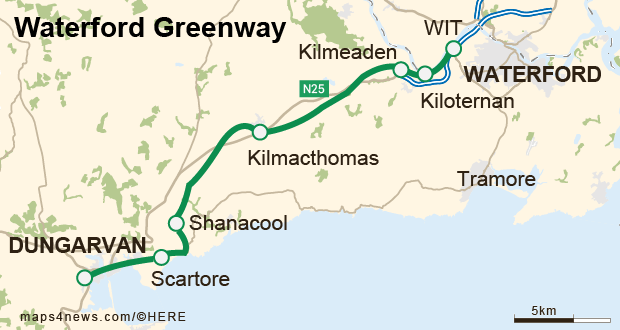 Waterford Greenway Route Map Waterford's 46Km Greenway Opens For Cyclists And Walkers – The Irish Times