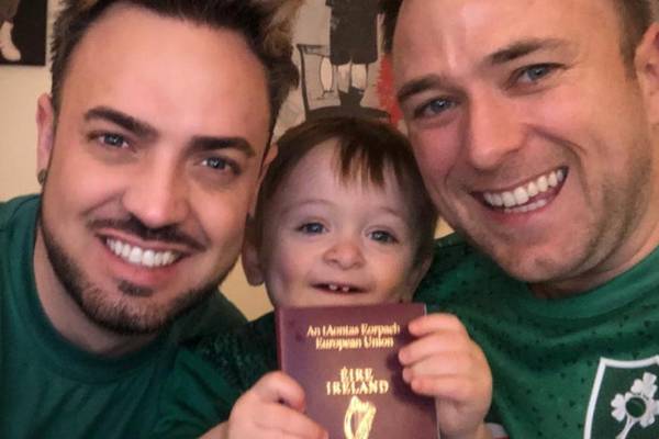 Gay couple in Canada receive Irish passport for son but remain in ‘legal limbo’