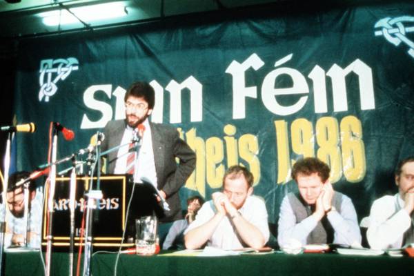 ‘To leave Sinn Féin is to leave the IRA,’ Adams told ardfheis