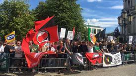 Hundreds protest against far-right rally in Belfast