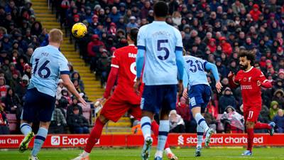 Liverpool up to second after Mohamed Salah’s double sees off Brentford 