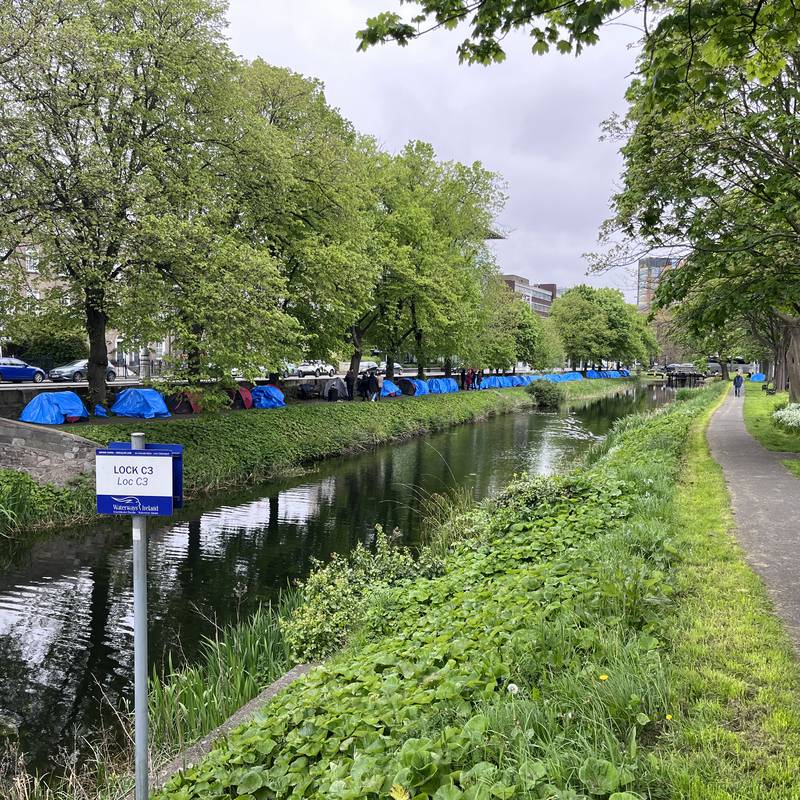 Asylum seekers sleeping in tents by Grand Canal say they have nowhere else to go
