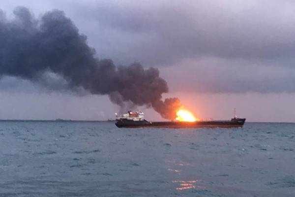 Twenty feared dead in Black Sea blaze on Syria-linked tankers
