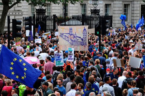 Protests over Johnson’s Brexit strategy to spread to Dublin