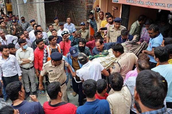Thirty-five killed after floor in India temple collapses 