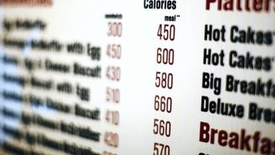 Less food ordered when calorie count present on menus