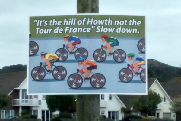 Howth warning signs extend frosty welcome to fast cyclists