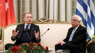 Greece and Turkey trade barbs as Erdogan visits Athens