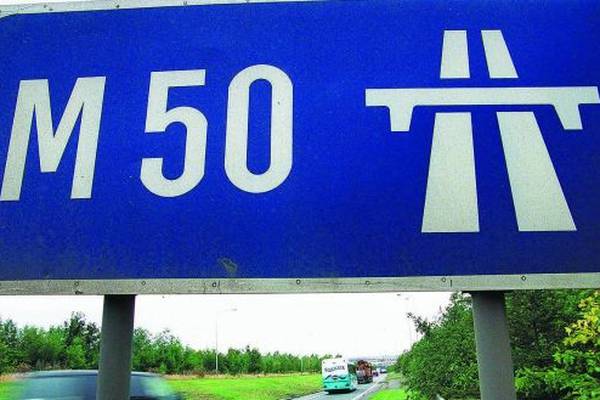 M50 northbound junctions reopen after car fire extinguished