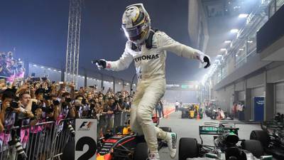 Hamilton takes full advantage of Vettel’s first-lap crash in Singapore