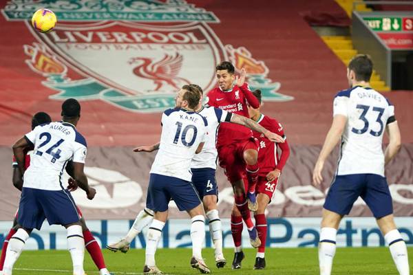 Roberto Firmino’s bullet header shoots Liverpool clear at the summit