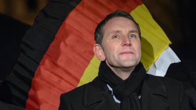 Leading far-right politician goes on trial in Germany charged with using Nazi slogan