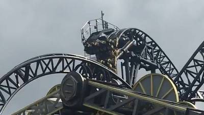 Alton Towers rollercoaster passengers stuck  mid-air for half-hour