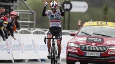 Tour de France: Patrick Konrad strikes out for solo success in the Pyrenees