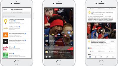 Facebook Live adds ‘donate’ button for fundraisers