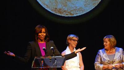 First ladies gush at Gaiety stage of visit