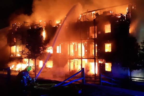 Fire destroys four-storey apartment block in London
