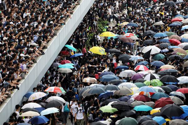 Hong Kong police fire rubber bullets at protesters