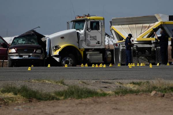 At least 13 travelling in SUV die after lorry crash in California