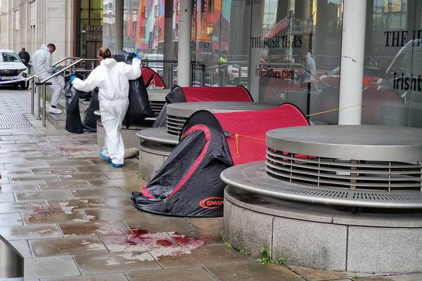Man seriously injured in suspected knife attack at homeless tents in Dublin city centre