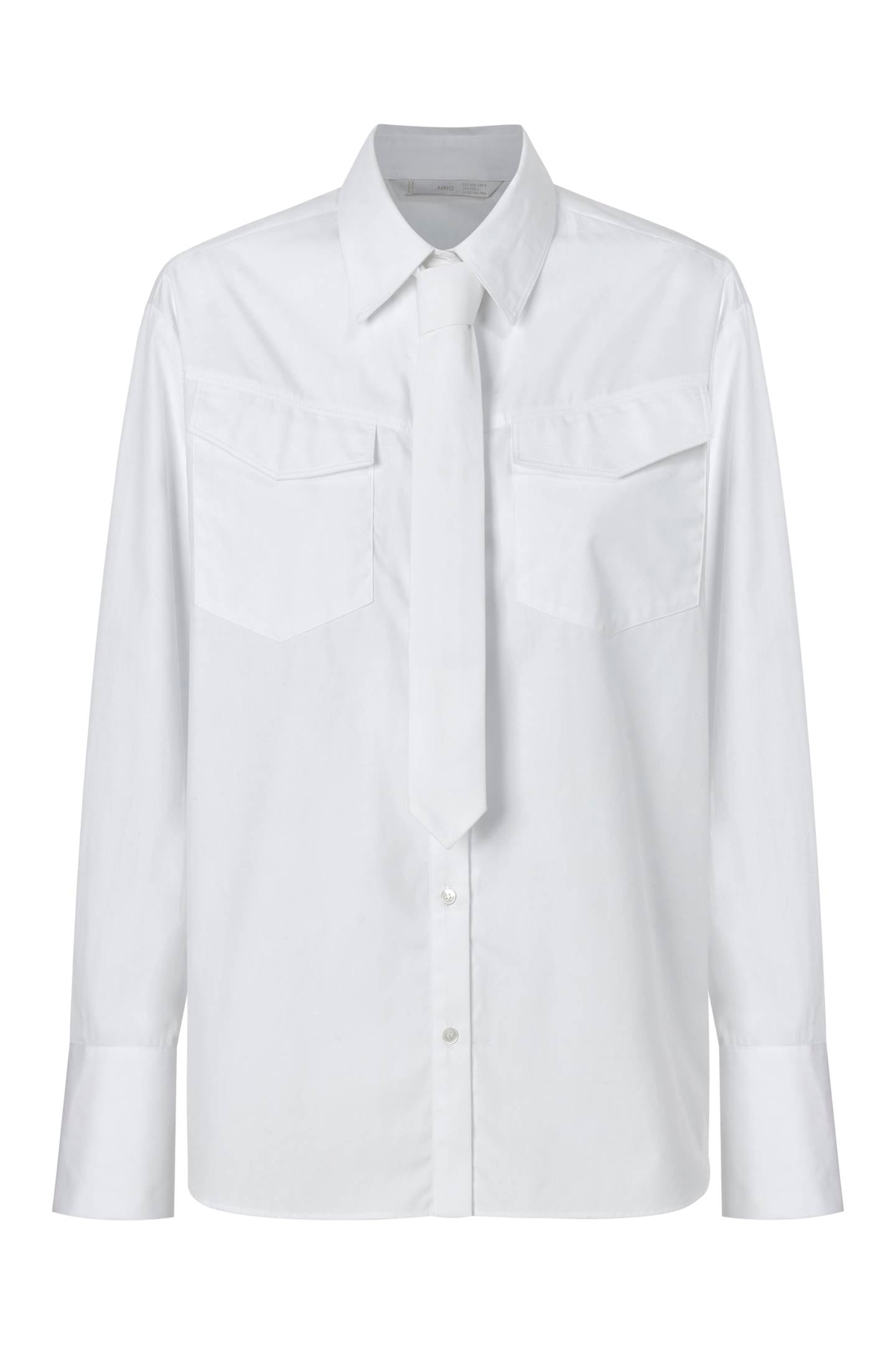 White shirt with tie, €59.99, Mango