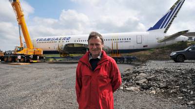 Boeing 767 arrives at glamping site following barge journey