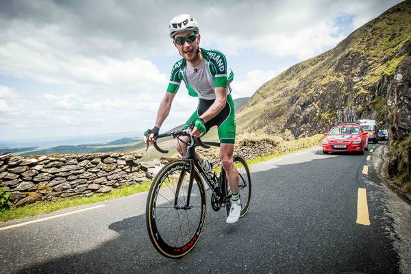 Ronan McLaughlin cycles height of Mount Everest in world record