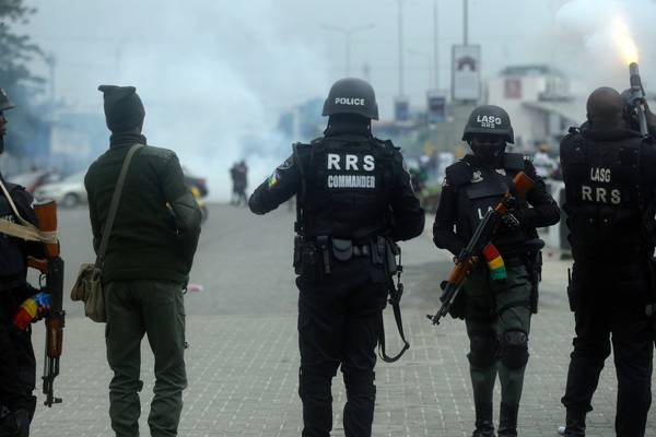 Nigerian police use tear gas on protest against security force violence