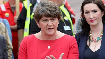 Arlene Foster condemns slogans on ‘tower of hate’ anti-internment bonfire