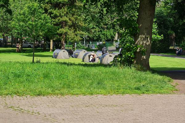 Accommodation organised for asylum seekers who have pitched tents in Herbert Park
